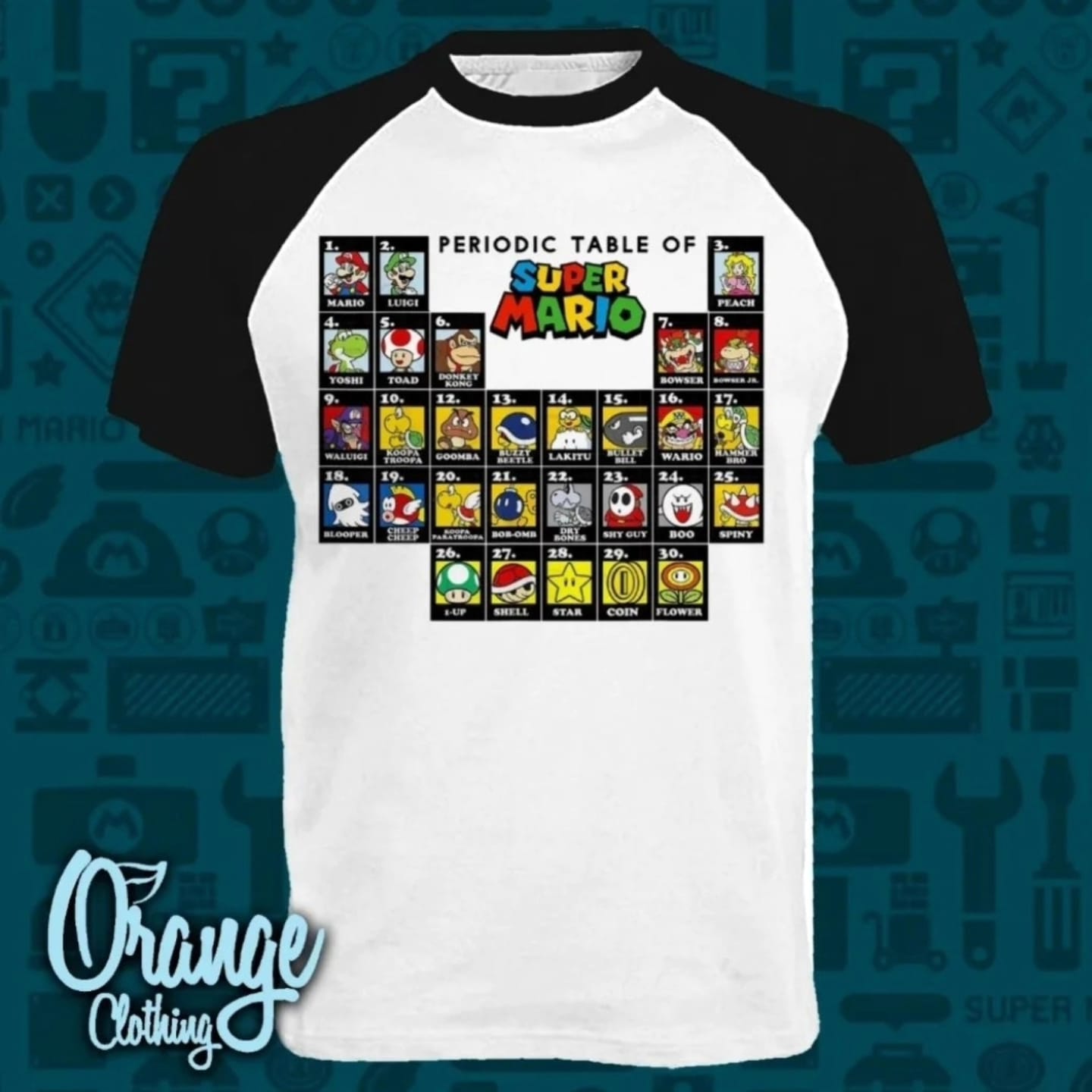 Camiseta Super Mario Tabla Periodica