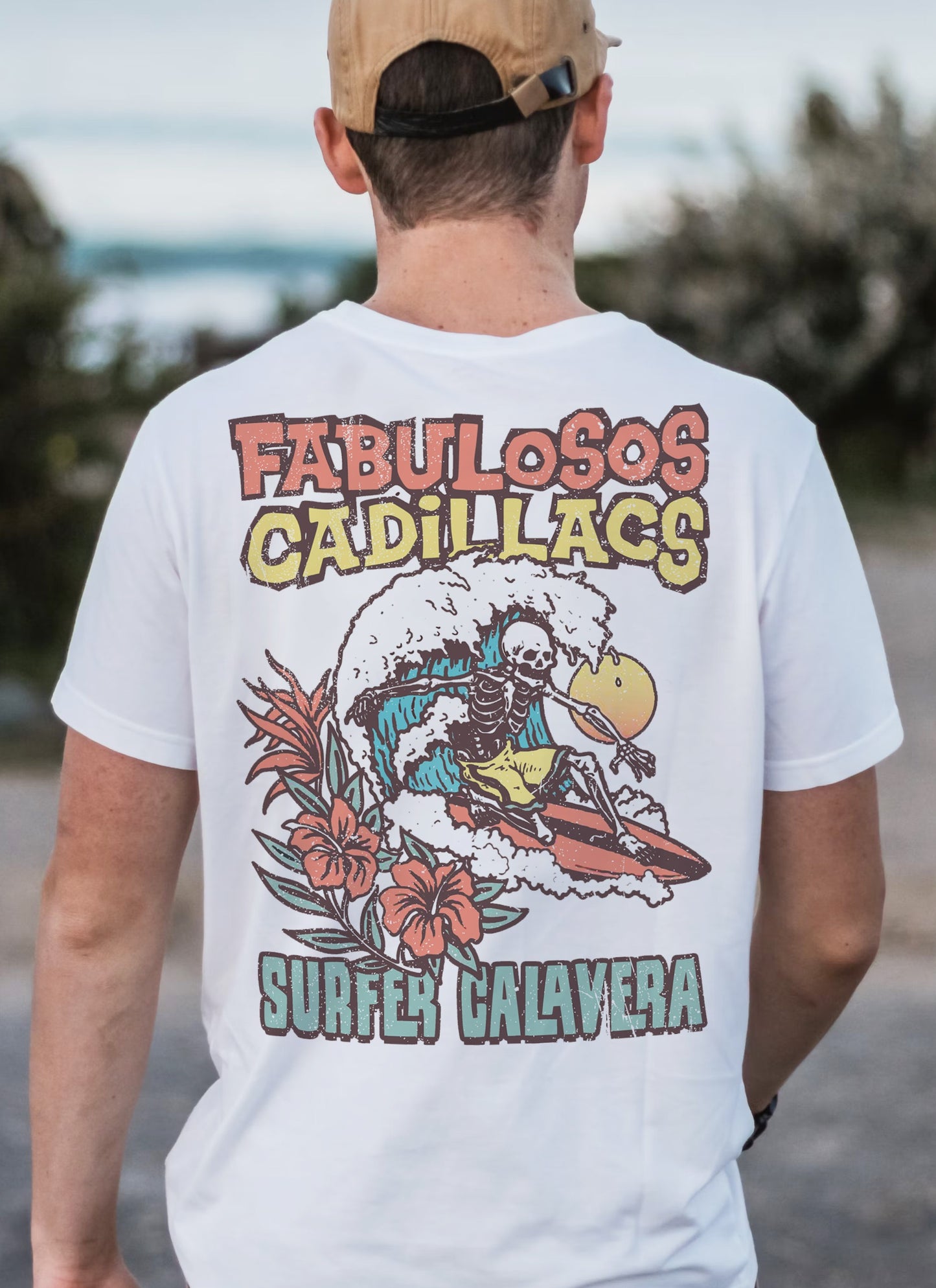 Camiseta Los Fabulosos Cadillacs Surfer Calavera